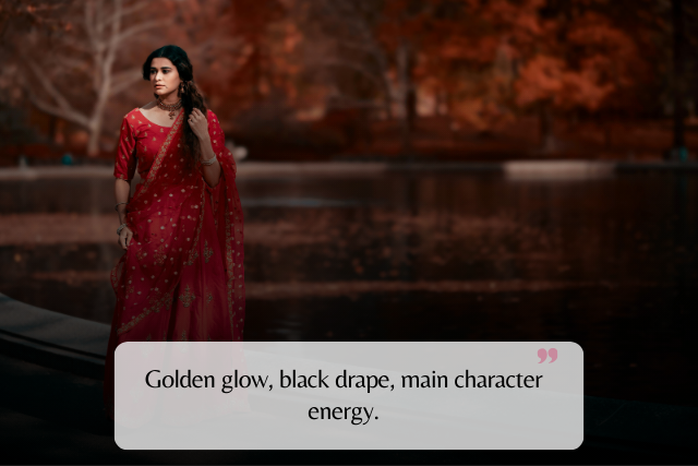 Attitude Saree Captions for Reels & Walk Videos