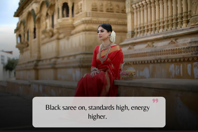 Short Attitude Saree Captions for Instagram