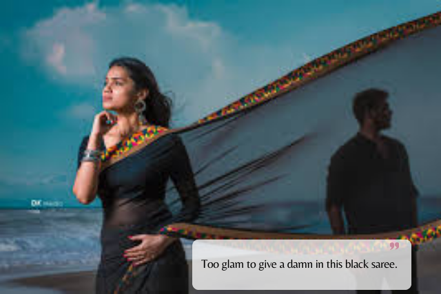 Attitude Black Saree Quotes for Strong Vibes
