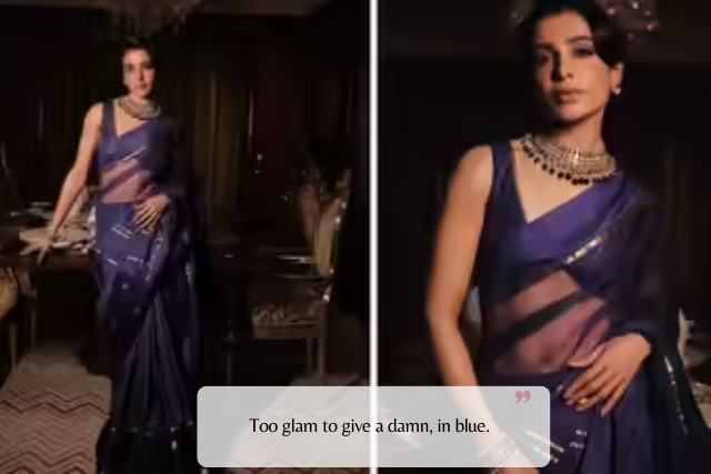 Traditional & Ethnic Blue Saree Captions