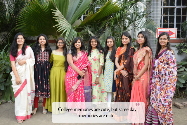 Attitude Saree Day Captions for College Girls