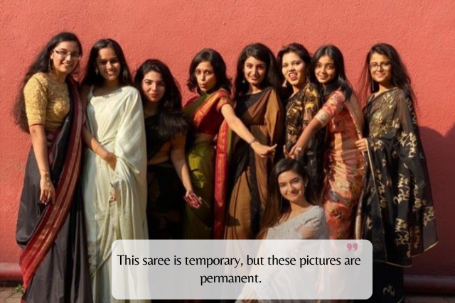 Cute & Simple Saree Day Captions