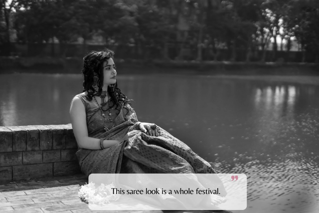 Stylish Attitude Comments for Saree Look