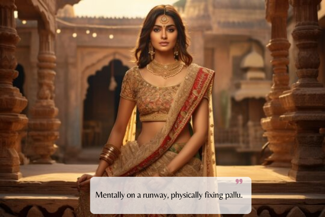 Short One-Line Funny Saree Captions