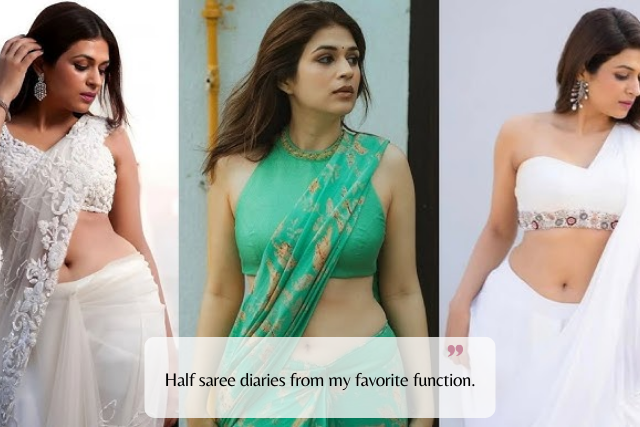 Cute & Simple Half Saree Captions