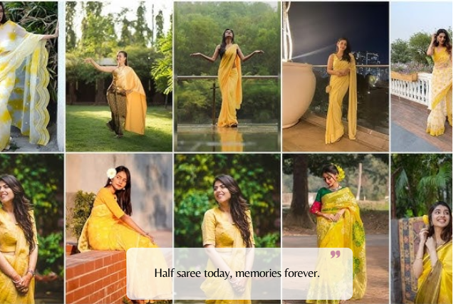 Cute Half Saree Captions for Instagram