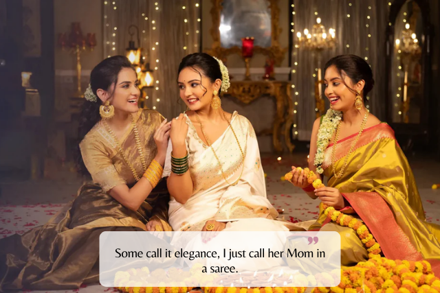 Short Mom Saree Captions for Instagram & Reels