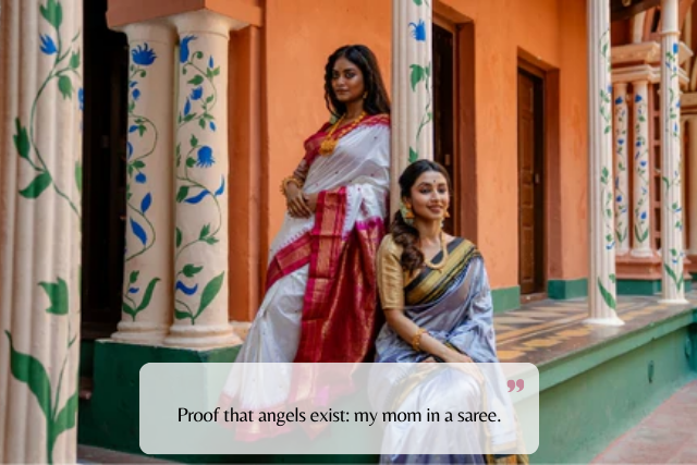 Mom Saree Captions for Wedding Photos