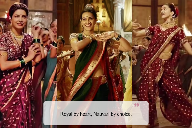 Short Nauvari Saree Captions for Instagram