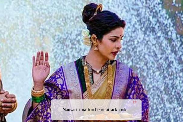 Funny Nauvari Saree Captions