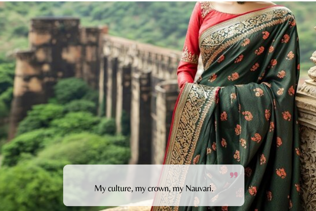 Bridal & Wedding Nauvari Saree Captions