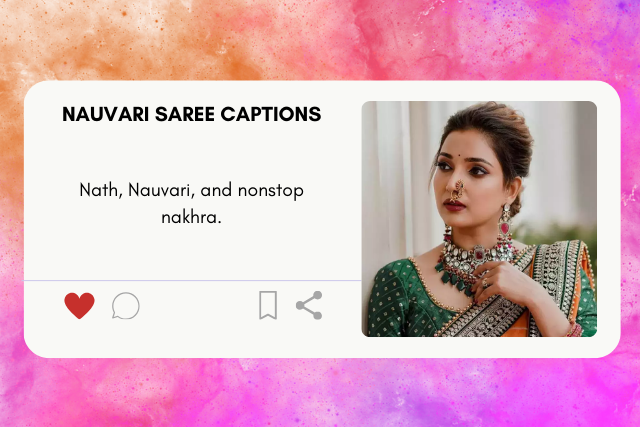 Nauvari saree captions