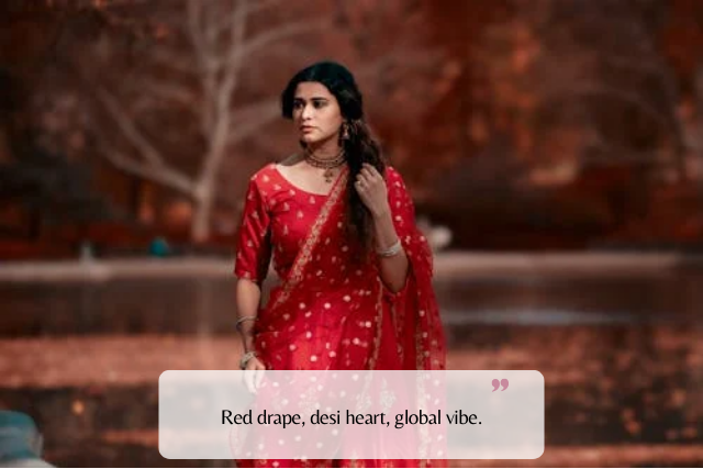 Short Red Saree Quotes for Instagram