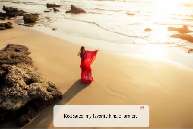 Attitude Red Saree Quotes