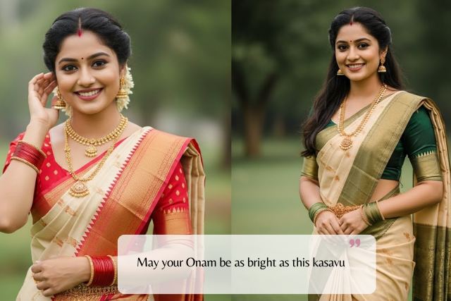 Funny Onam Saree Captions & One-Liners