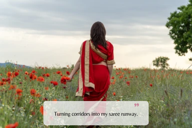 Attitude Saree Walking Reel Captions