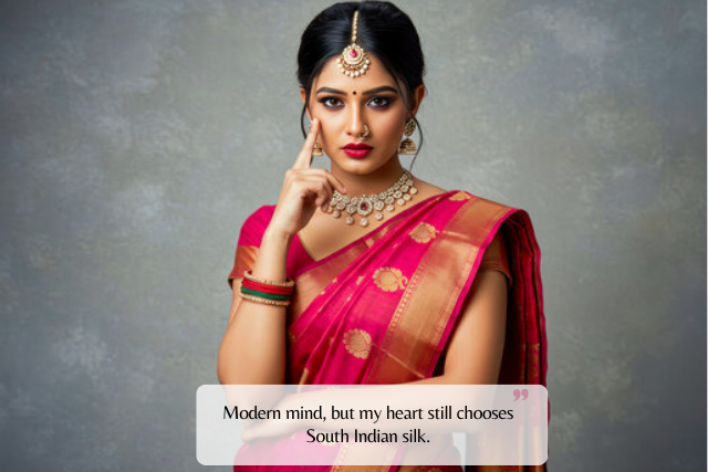 South Indian Bridal Saree Captions