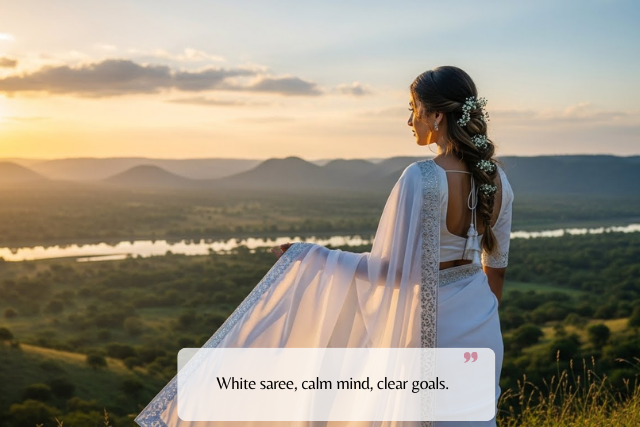 Best White Saree Captions