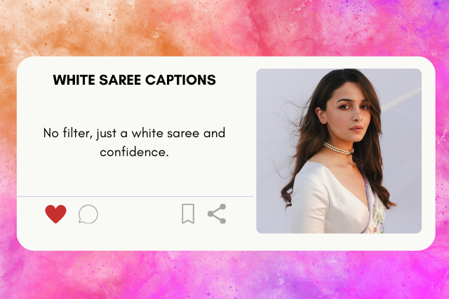 White saree captions