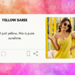 Yellow saree captions