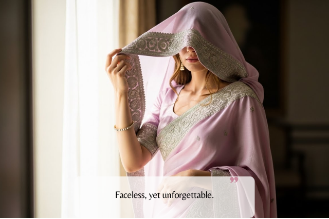 Attitude Hidden Face Saree Captions