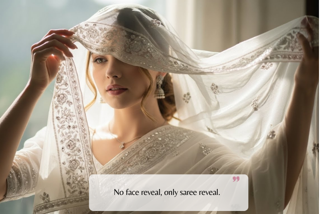 Best Saree Captions for Hidden Face Pics