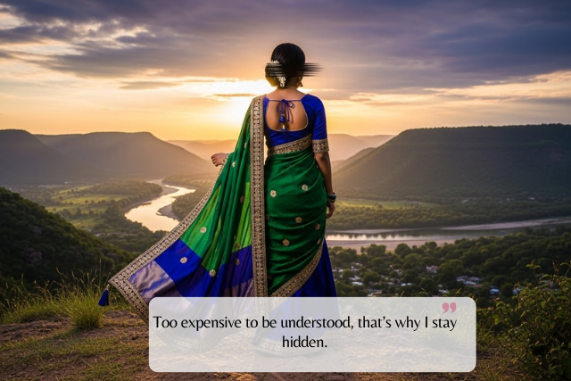 Aesthetic Hidden Face Saree Captions for Reels