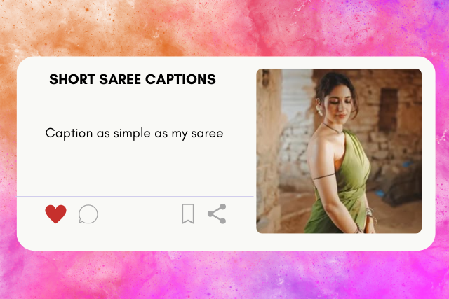 short saree captions