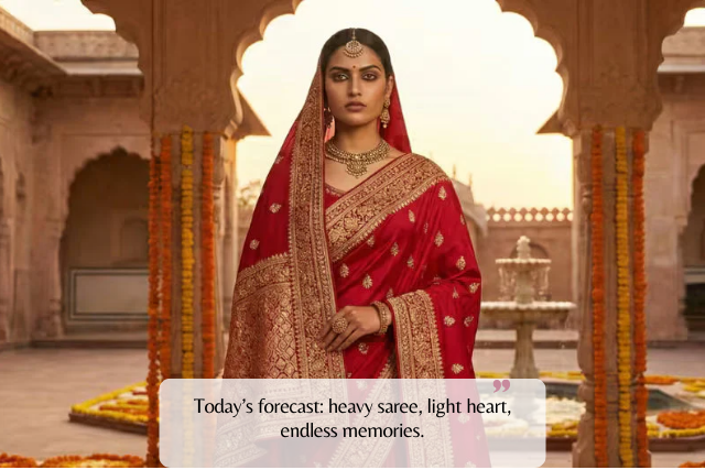 Bridal Saree Captions for the Bride