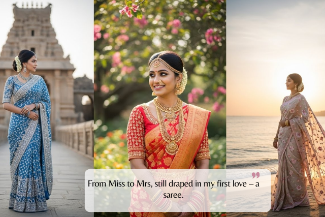 Short Wedding Saree Quotes for Instagram